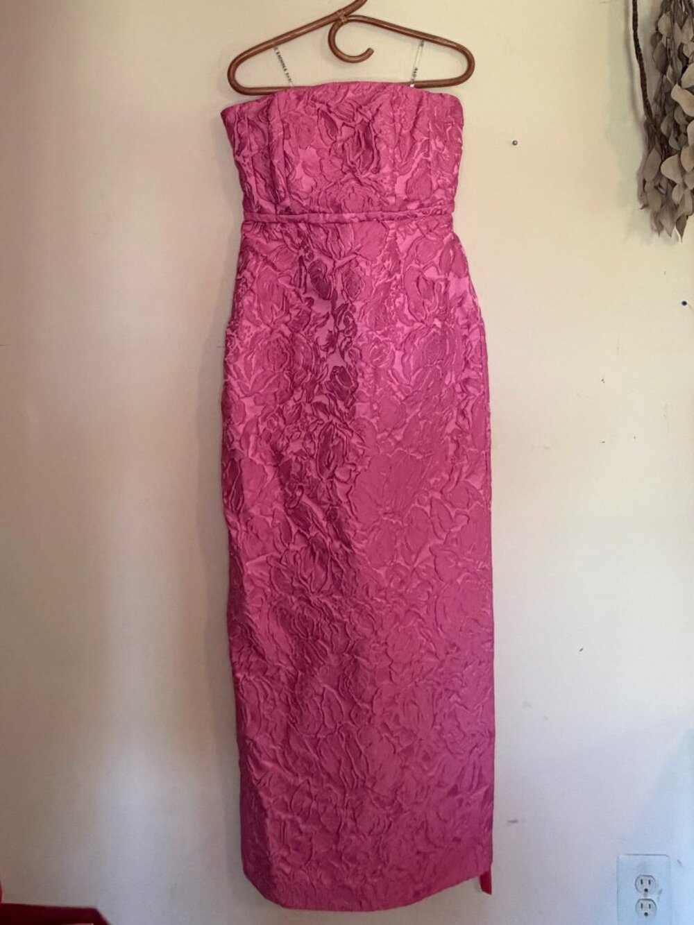 Sachin + Babi Sophia Gown Rose Pink Strapless Jacquard Formal Dress Size 8